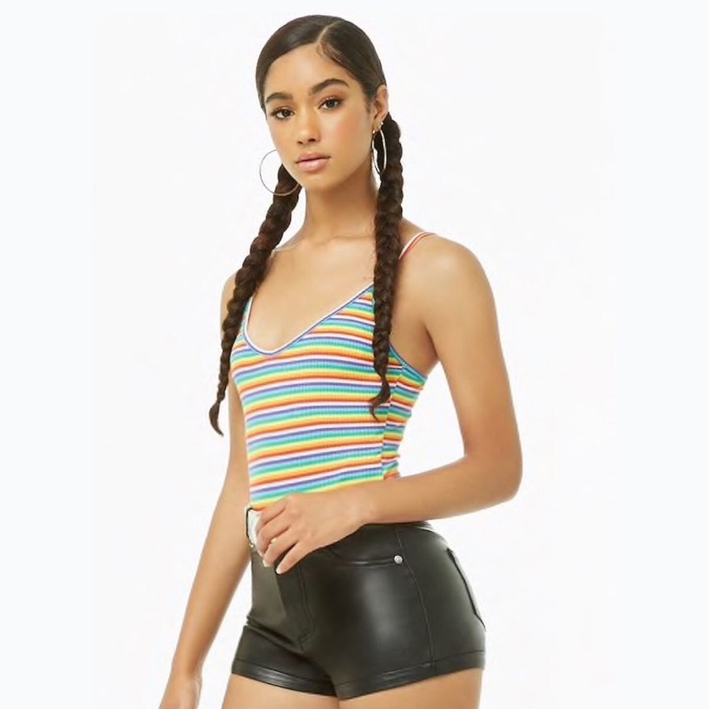 Rainbow Striped Cami Bodysuit